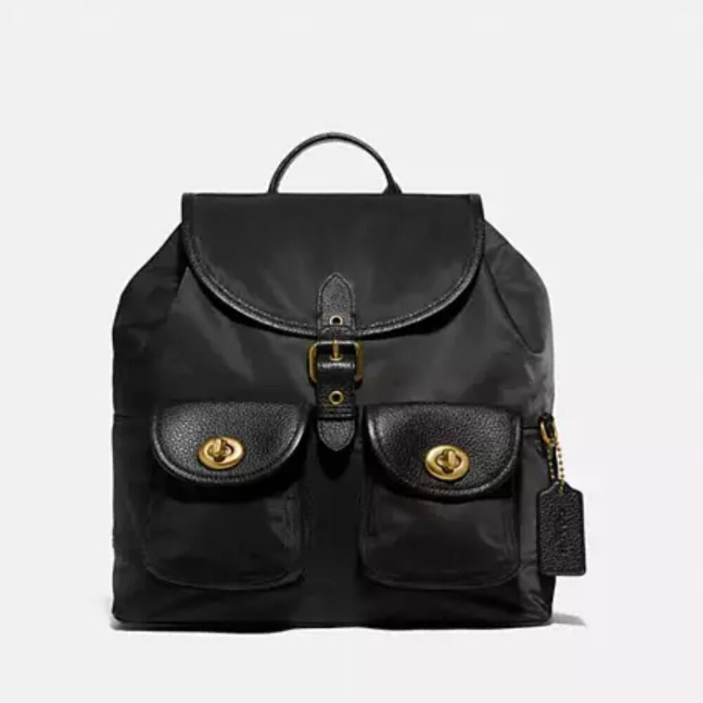 COACH Cargo Backpack With Vintage Rose Print Interior